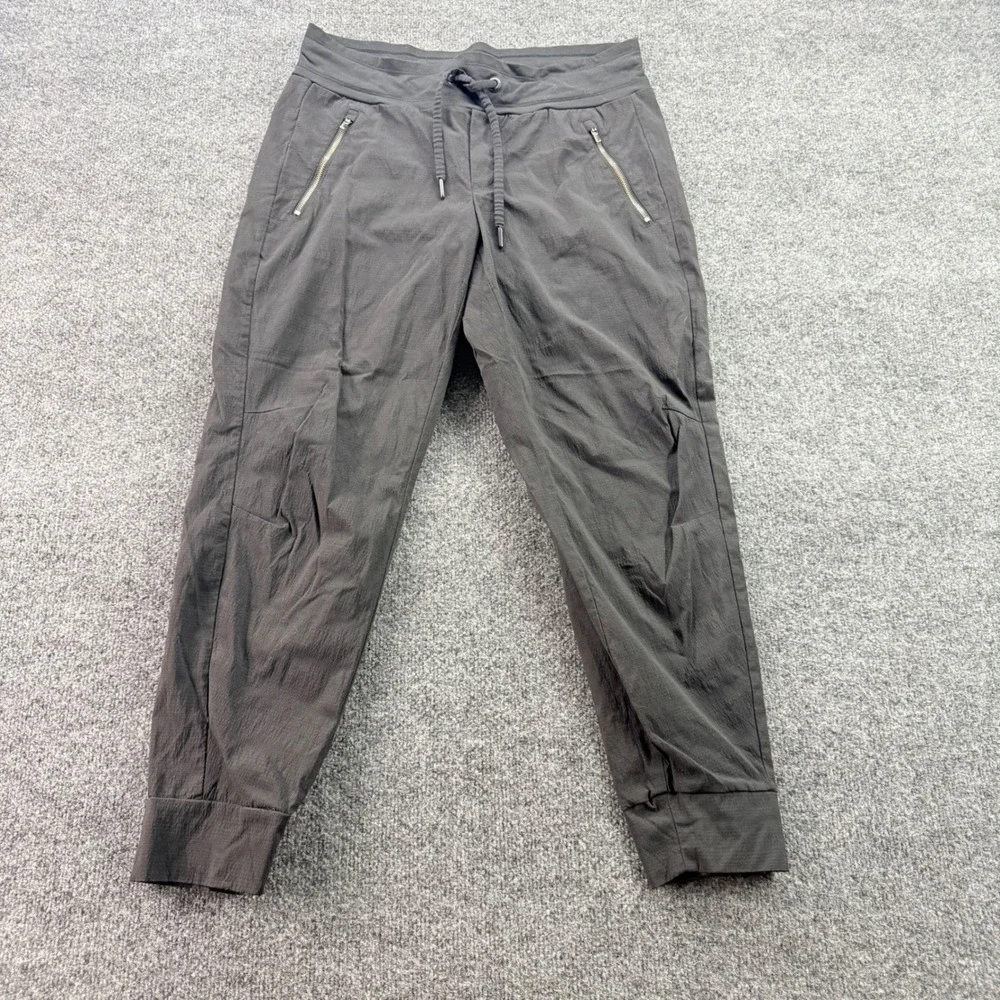 Athleta La Viva Jogger‎ Pants Black Ripstop Hiking Travel Size 8  Cargo Zipper